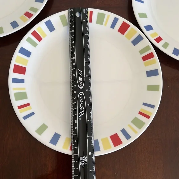 COPY - Corelle Colorful “Memphis” 4 Dinner Plates - Picture 7 of 11